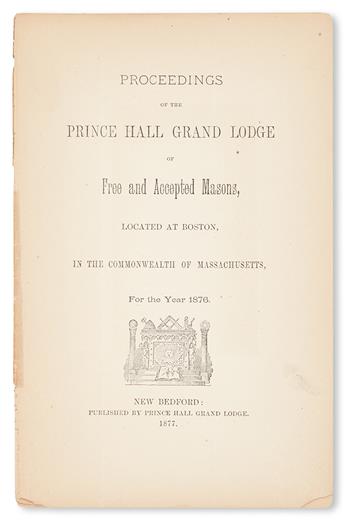 (FRATERNAL--MASONIC.) Group of five 19th century African American Masonic Lodge proceedings: Minutes of Proceedings of the Triennial Se